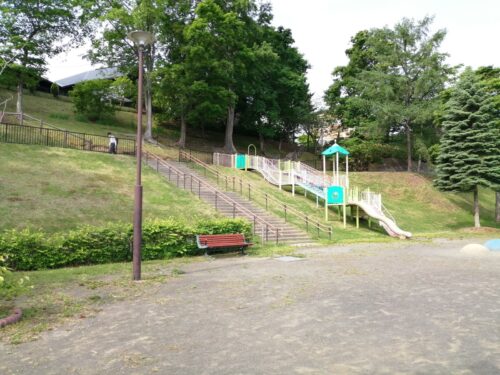 ふじの高台公園の斜面大型すべり台