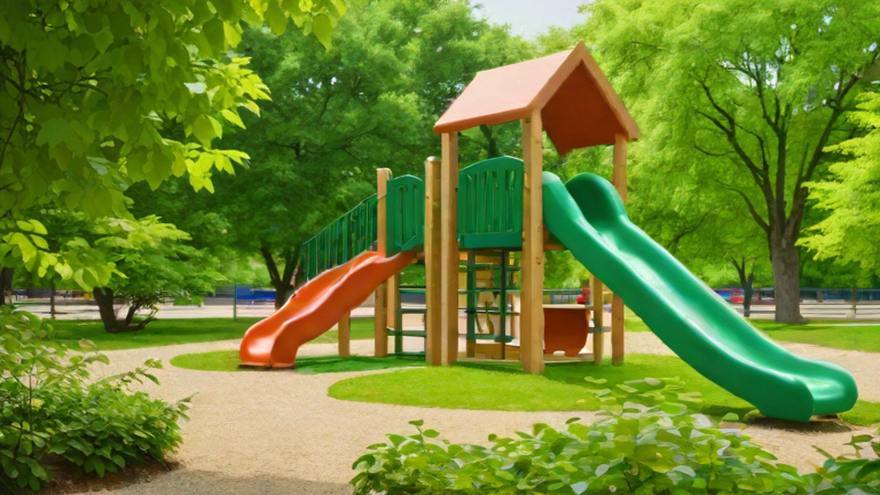 コンビネーション遊具のある公園