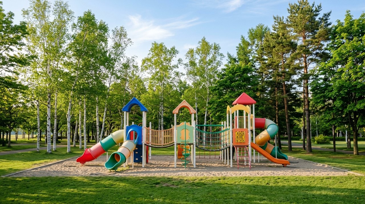 コンビネーション遊具のある公園