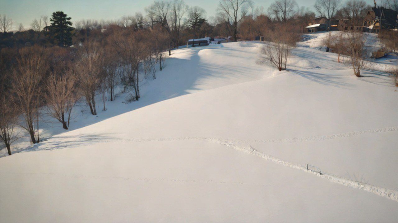 雪山で遊べる冬の公園