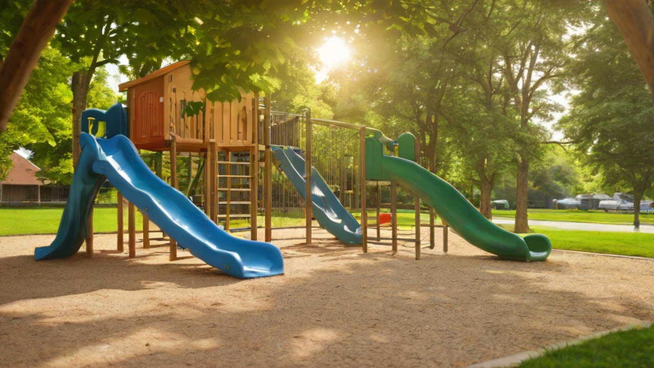 コンビネーション遊具のある公園