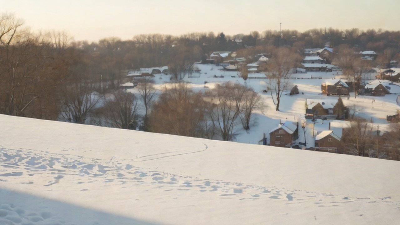 雪山で遊べる冬の公園