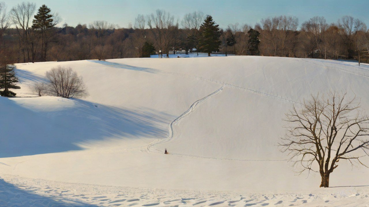 雪山で遊べる冬の公園