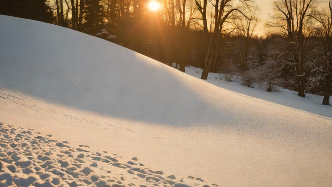 雪山で遊べる冬の公園
