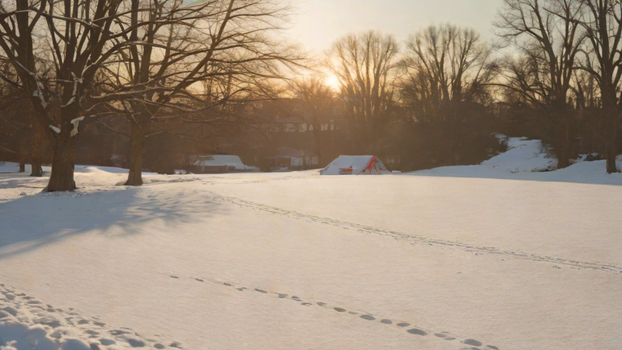 雪山で遊べる冬の公園